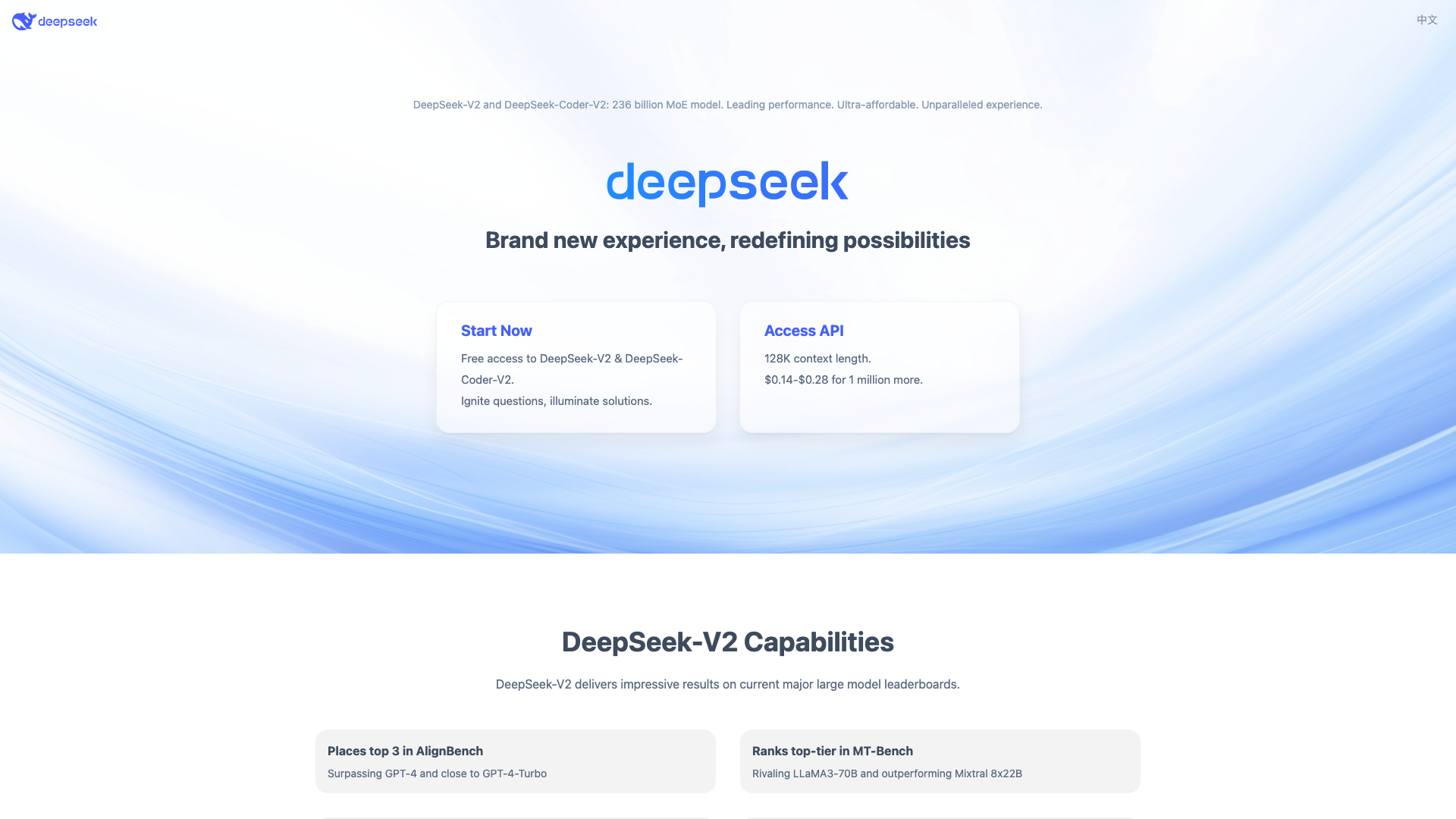 DeepSeek主页截图