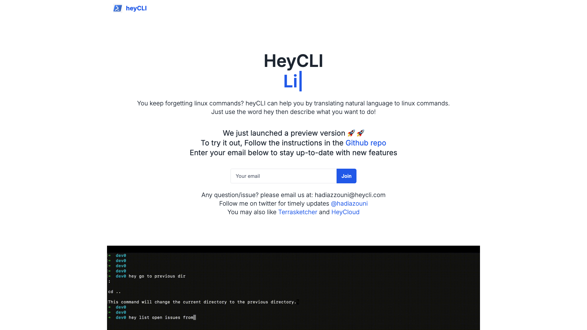 heyCLI项目主页