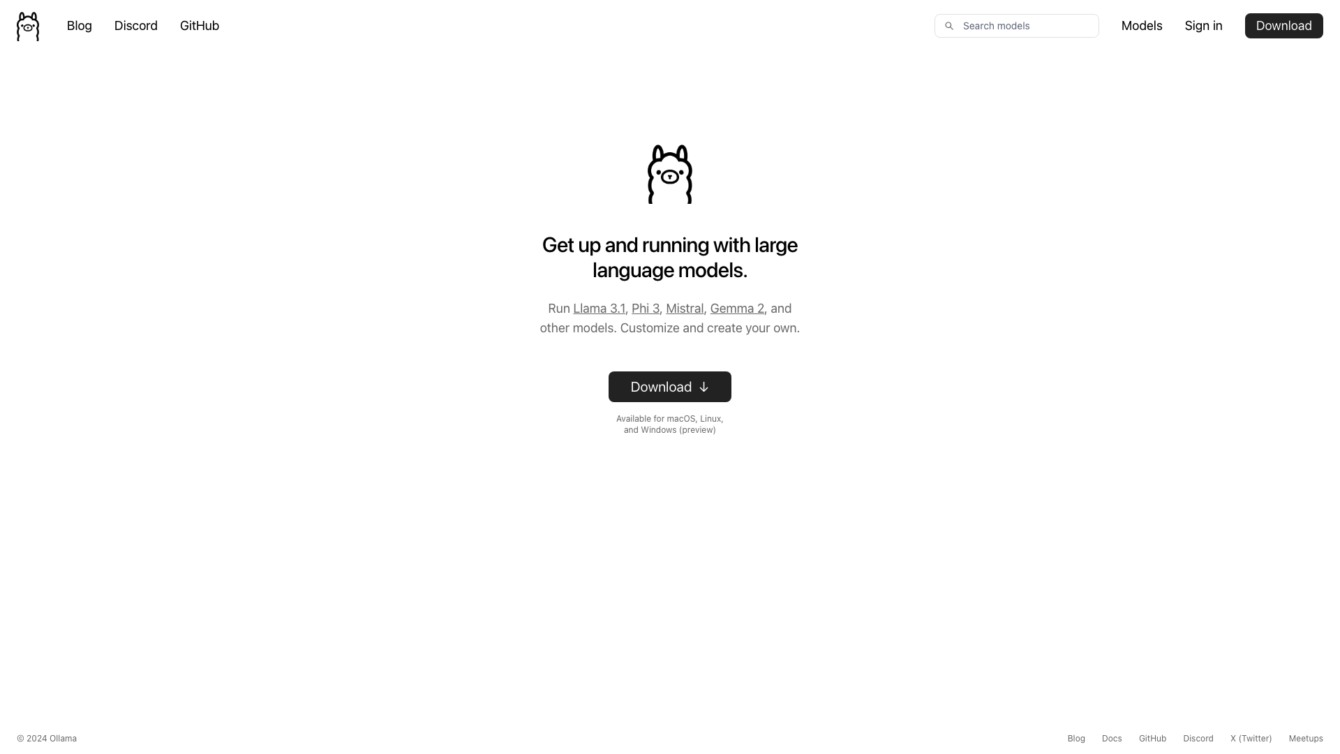 Ollama 项目主页截图