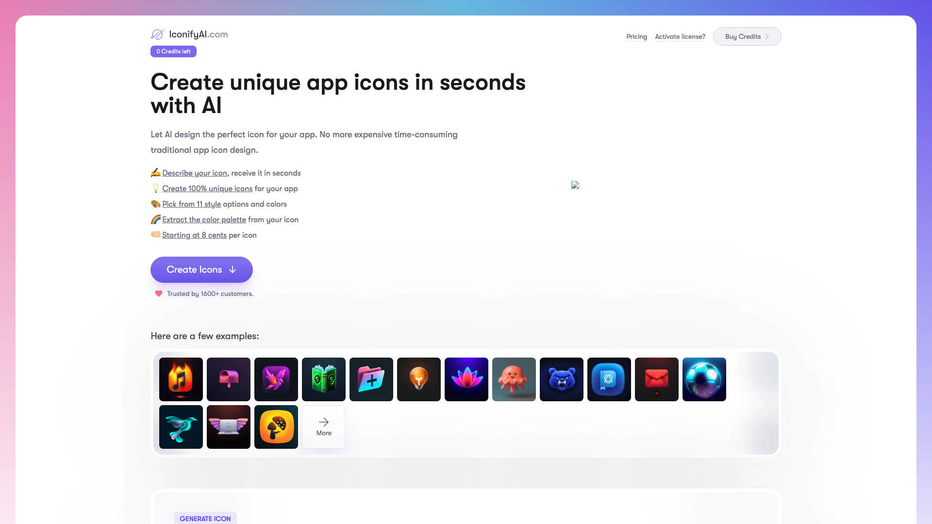 AI Icon Generator主页截图
