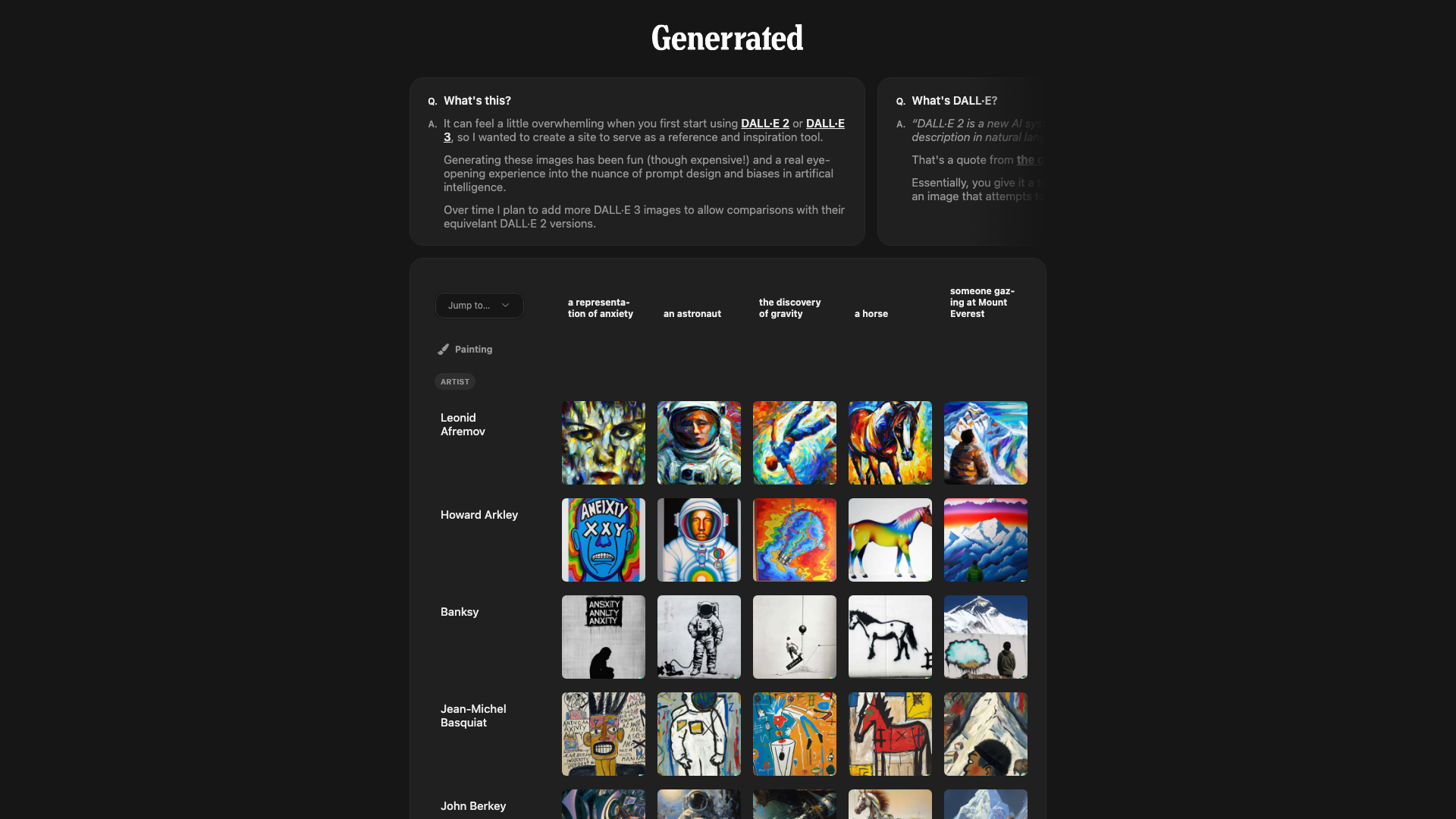 Generrated项目主页截图