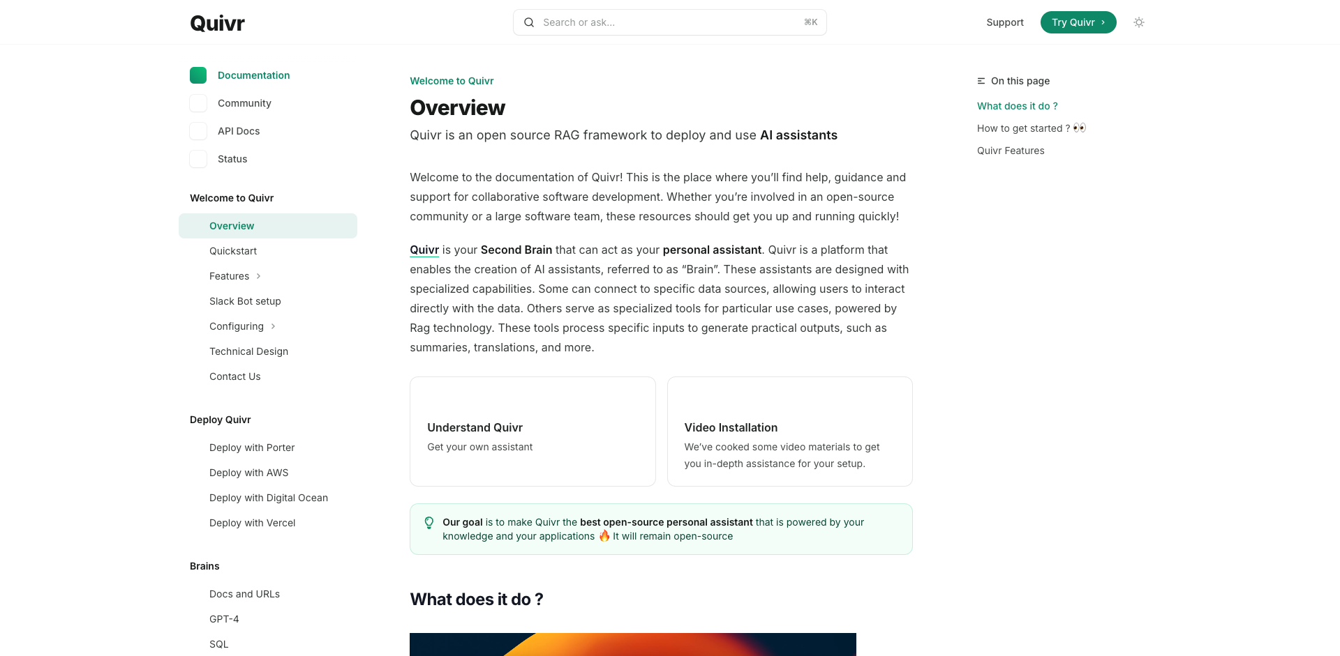 Quivr入门指南 - 基于生成式AI的开源第二大脑框架