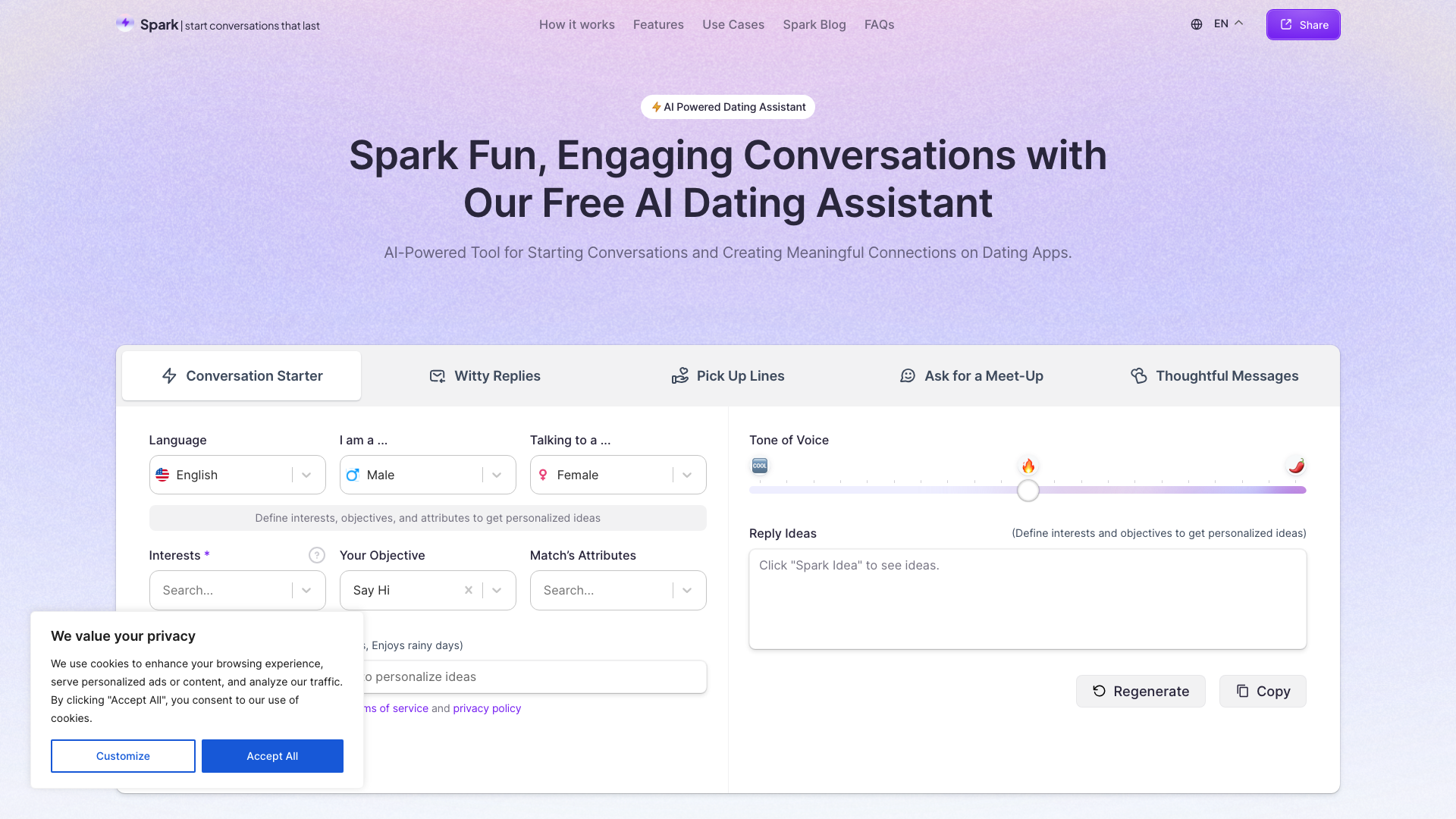 WithSpark.ai 主页截图