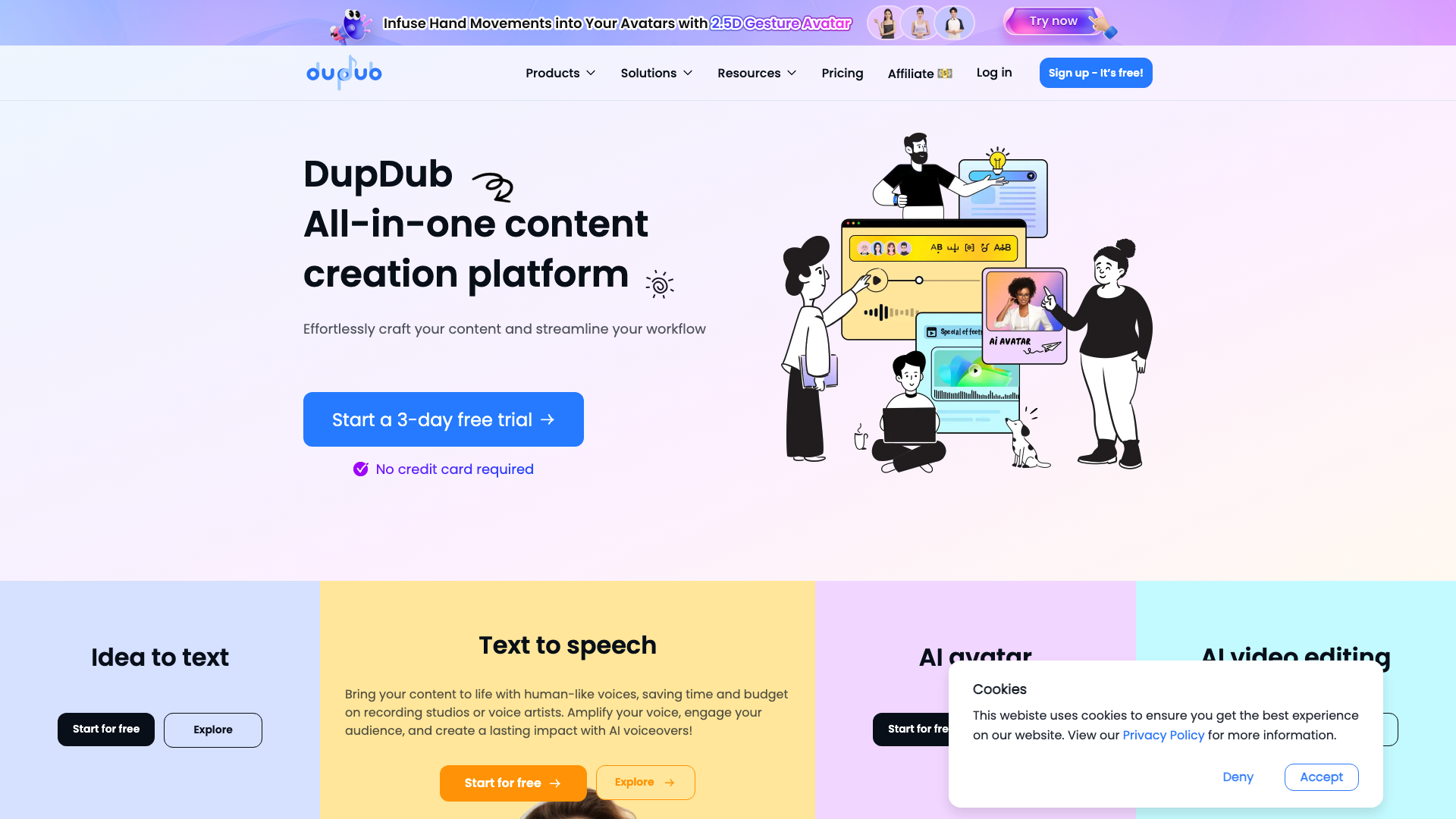 Dupdub AI Tools主页截图