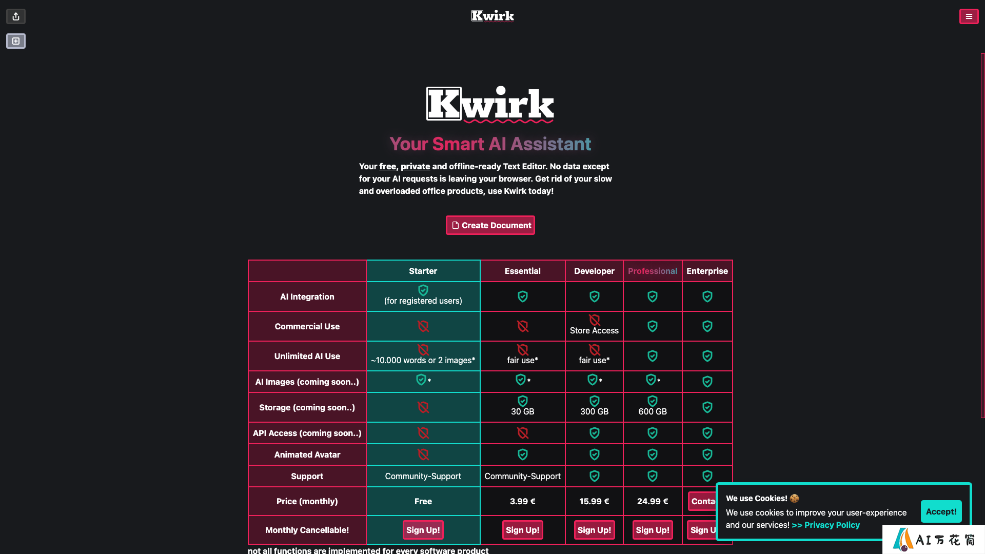 Kwirk.io 主页截图