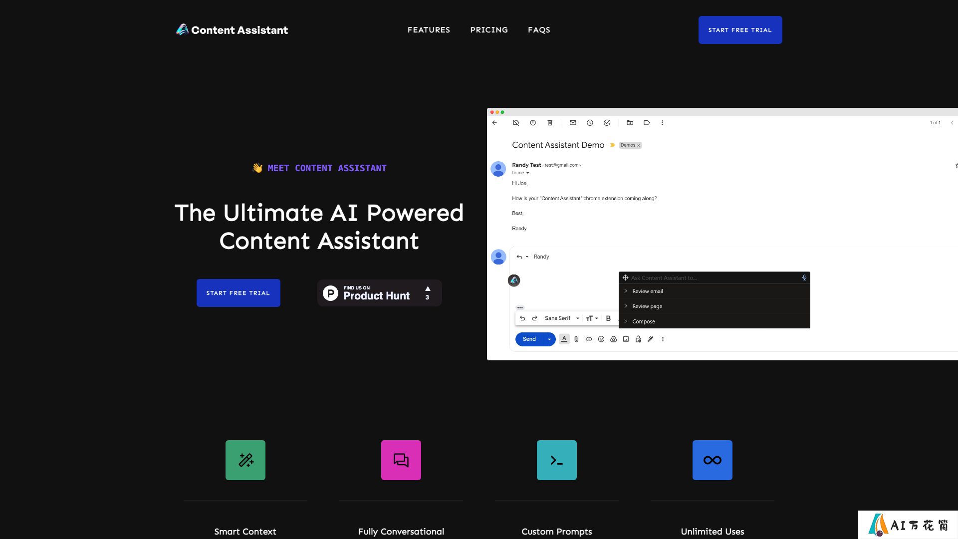 Content Assistant 主页截图