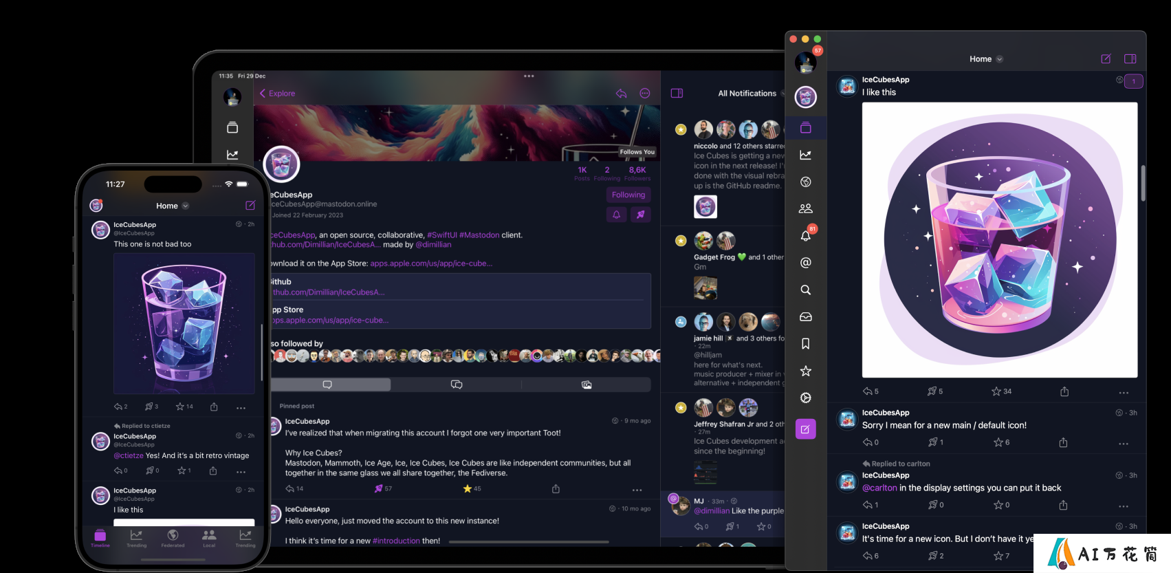 IceCubesApp: 高效轻量的开源 SwiftUI Mastodon 客户端